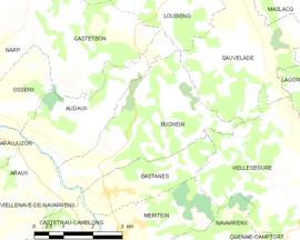 Mapa obce Bugnein