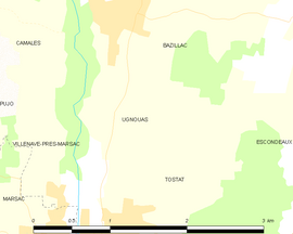 Mapa obce Ugnouas