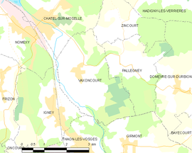 Mapa obce Vaxoncourt