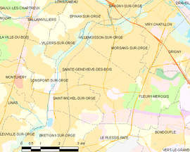 Mapa obce Sainte-Geneviève-des-Bois