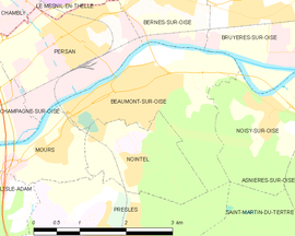 Mapa obce Beaumont-sur-Oise