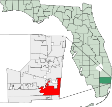 Map of Florida highlighting Hollywood.svg