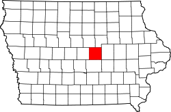 map of Iowa highlighting Marshall County