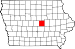 Map of Iowa highlighting Marshall County Map of Iowa highlighting Marshall County.svg