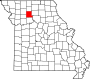 Harta statului Missouri indicând comitatul Livingston