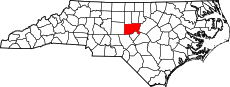 Map of North Carolina highlighting Chatham County.svg