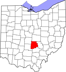 Harta e Fairfield County në Ohio