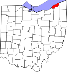 Harta e Lake County në Ohio