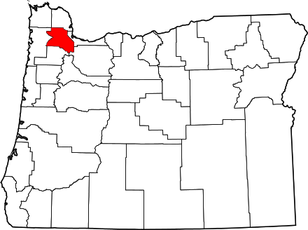 Location of Washington County in Oregon