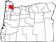 Mapa del estado que destaca el condado de Washington