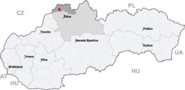 Turzovka na karti Slovačke