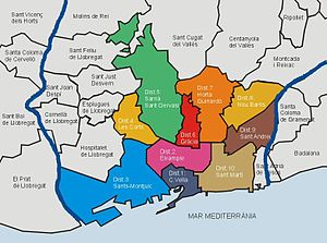 mapa de nou barris barcelona Les Corts (destrict)   Wikipedia