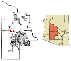 Location in Maricopa and Yavapai counties, Arizona