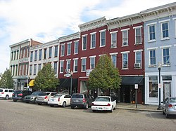 A view of Market Street Plaza in the Boneyfiddle Commercial District