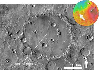 Dejnev (Martian crater) Crater on Mars