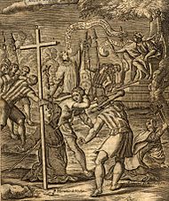 Jesuits who were martyred by the Araucanian Indians in Elicura in 1612 CE Martires de elicura.jpg