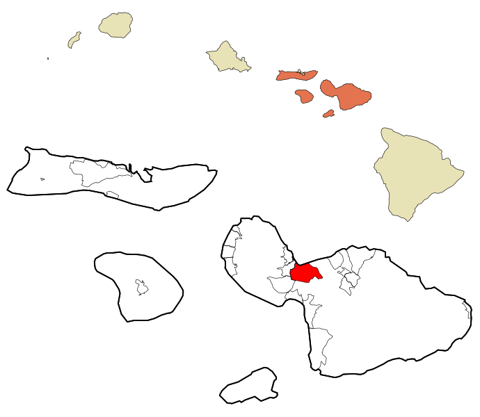 File:Maui County Hawaii Incorporated and Unincorporated areas Kahului Highlighted.svg