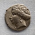 Metapontion - 400 BC - silver stater - female head - barley ear - München SMS