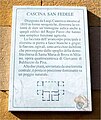 Plaque d'information évoquant la vocation agricole de la cascina implantée dans un site aristocratique