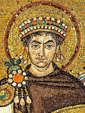 Mosaic of Justinian I in Basilica of San Vitale, Ravenna
