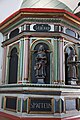 English: Pulpit of Nannestad church, Nannestad, Norway. Panel with Saint Matthew