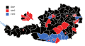 Χάρτης που δείχνει τα αποτελέσματα των εκλογών για την περιφέρεια