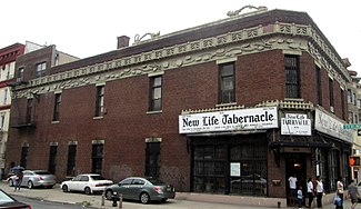 Frieda Loehmann's original store was located in this building at 1476 Bedford Avenue in the Crown Heights neighborhood of Brooklyn, New York City. It is now a gospel church. New Life Tabernacle 1476 Bedford Avenue Crown Heights.jpg