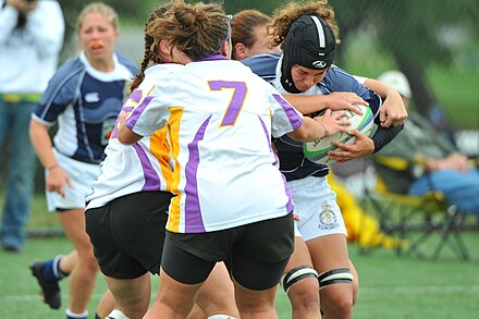 A 2008 Penn State Lady Ruggers match vs West Chester University. Nichole Lopes '07 '09 with the ball for Penn State