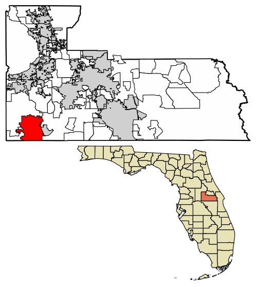 Location of Bay Lake in Orange County, Florida.