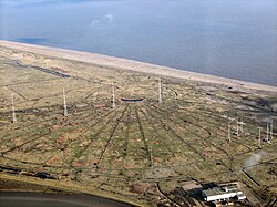 Aerial view of the Orfordness transmitting station