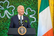 President Biden giving remarks during a St. Patrick's Day brunch at the White House P20240317AS-0236 (53610885900).jpg