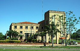 Het justitiepaleis Palacio de Justicia in San Juan Bautista