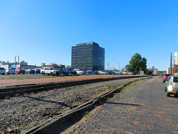 The former platform of the Parkersburg station once served by the Shenandoah