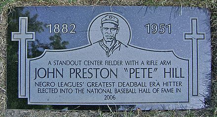 Grave marker for John Preston "Pete" Hill