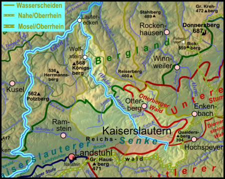 Pfaelzerwaldkarte Flussgebiete Waldlauter