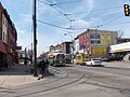West Girard Avenue, Fairmount, Philadelphia, PA 19130, looking west, 2600 block. with SEPTA route 15 PCC trolley