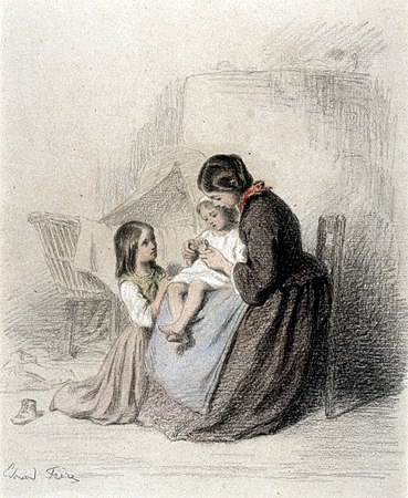 Intérieur avec une femme apprenant à l'enfant à prier, (1862), Walters Art Museum, Baltimore.