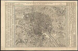 300px plan de la ville et des faubourgs de paris%2c divis%c3%a9 en ses vingt quartiers by robert de vaugondy%2c 1760   stanford libraries