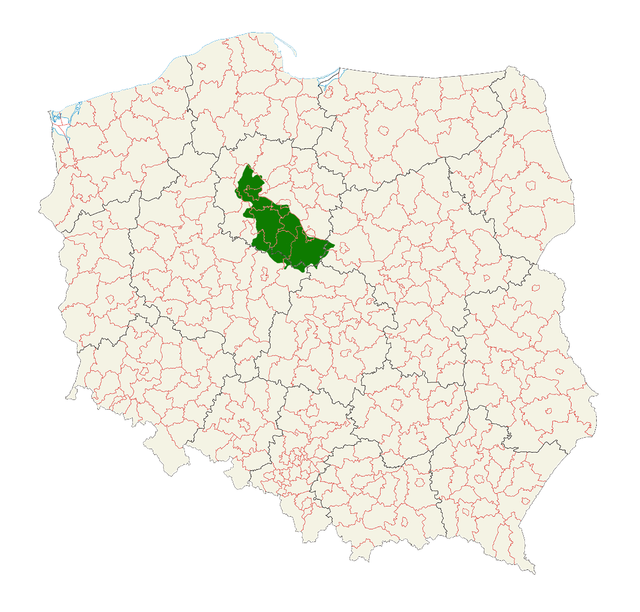 Lokasi di peta Polandia