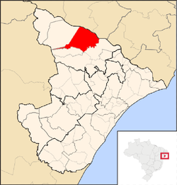 Localização de Porto da Folha em Sergipe