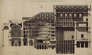 Plans originaux du Grand-Théâtre - 1784 Coupe sur la longueur du théâtre.