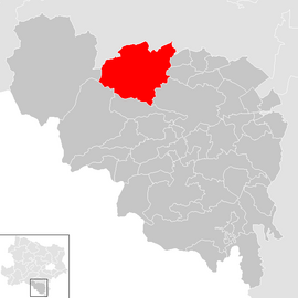 Poloha obce Puchberg am Schneeberg v okrese Neunkirchen (klikacia mapa)