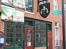 Quigley's Half-Irish pub, a neighborhood tavern located in Ridgely's Delight Quigley's Half-Irish Pub in Baltimore, Maryland.jpg