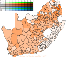 Results for the Freedom Front in the 1994 Election RSA 1994 VF.png