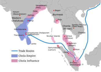 All Tamil territories on Island and Mainland united under the rule of Rajendra Chola I c.1030 Rajendra map new.png