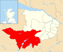 Location of the Johnstone North, Kilbarchan, Howwood and Lochwinnoc ward Renfrewshire UK ward map 2017 Johnstone North Kilbarchan Howwood and Lochwinnoch.svg