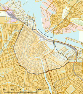 Le Singelgracht délimite l'arrondissement de Amsterdam-Centrum, à l'Ouest, au Sud et à l'Est.