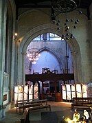 View from the Lady chapel into the nave transept showing the memorial screen dividing the modern Lady chapel off.