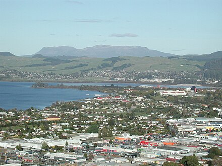 Rotorua with Mount Tarawera in the far background