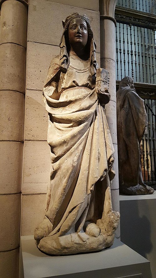 Saint Margaret of Antioch, limestone with paint and gilding, Burgos (c. 1275–1325). (Metropolitan Museum of Art)
